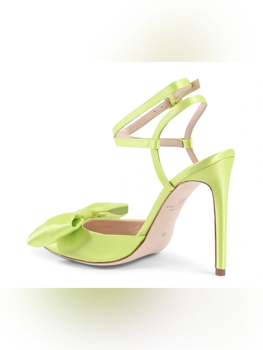 Dee Ocleppo Bow Slingback Pump Lime Satin Heels